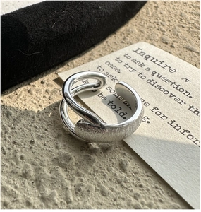 Detail of S925 sterling silver ring showing brushed texture and polished finish contrast