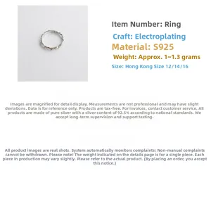 Detailed view of S925 sterling silver twisted ring with electroplated texture