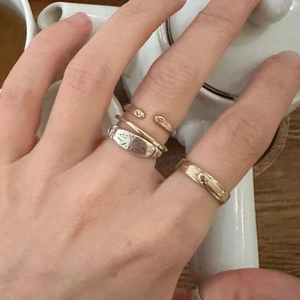 Ensemble de bagues minimalistes en argent S925 avec motifs serpent et texture martelée