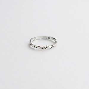 925 Sterling Silver Twisted Rope Ring For Women Korean Minimalist Retro Design Geometric Distressed Stackable Finger Ring Fashion Jewelry