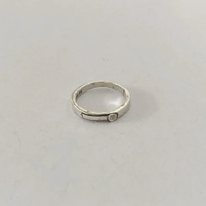 S925 Sterling Silver Hammered Irregular Texture Ring For Women Korean Minimalist Simple Rhinestone Band Ring Vintage Jewelry