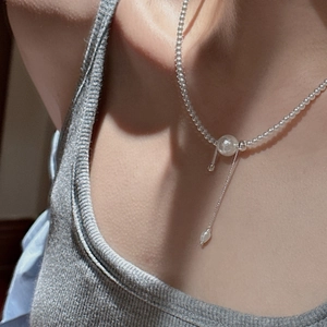 925 Sterlingsilber Künstliche Perlen Halskette Mit Künstliche Perlen Quaste Minimalistische Elegante Schlüsselbeinkette Anhänger Schmuck Für Damen