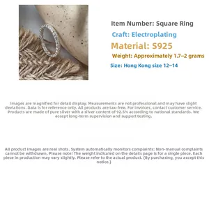 Detail of S925 sterling silver ring with geometric texture and inner hallmark engraving
