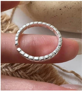 Detailed macro view of S925 sterling silver ring featuring vintage textured grain patterns