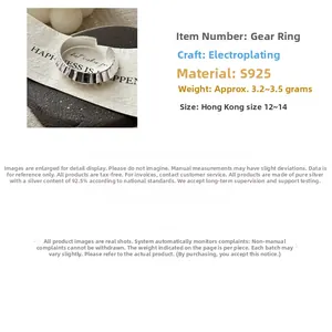 Detail view of CNC pleated S925 sterling silver ring showing retro textures and silver finish