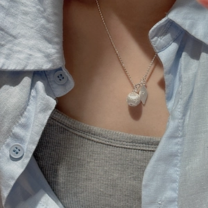 Brushed 925 Sterling Silver Ball Leaf Pendant Necklace Rhinestone Minimalist Clavicle Chain Jewelry Accessory For Women