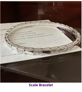 Macro shot of S925 sterling silver scale bracelet featuring pavé zircon setting details