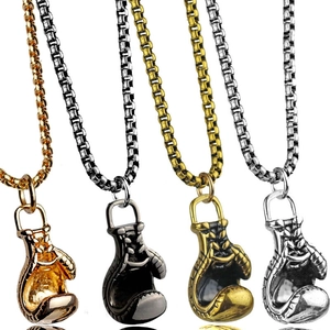 Herren 316 Edelstahl Boxhandschuh Anhänger Halskette Sportlicher Stil Boxkette Schmuck Zubehör Für Fitness-Enthusiasten