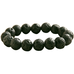 Natural Stone Beaded Bracelet Lava Rock Agate Elastic Strand Bracelet For Men Women Fashion Jewelry Gift Unisex Charm Bracelet