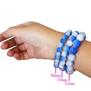 Detailed comparison of 8mm, 10mm, and 12mm blue and white cracked stone bead bracelets