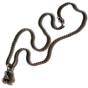 Rugged dark grey stainless steel boxing glove pendant necklace with durable box chain