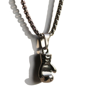 Stainless Steel Boxing Glove Pendant Necklace For Men Women Fitness Sports Jewelry Realistic Box Chain Gym Gift Accessory
