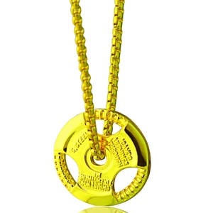 Fitness Barbell Plate Pendant Necklace For Men Women Stainless Steel Motivational Bible Verse Jewelry Weight Disc Sport Dumbbell Pendant Necklace
