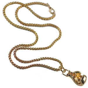 Colgante de guante de boxeo dorado con cadena box para hombre de estilo deportivo fitness