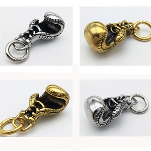 Boxhandschuh-Anhänger Halskette in Gold und Silber für Herren, Edelstahl Schmuckstück