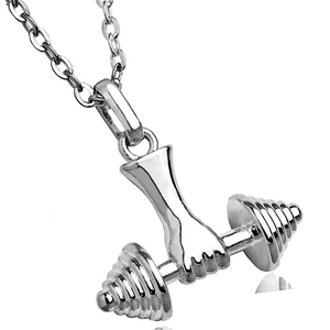 Fitness Dumbbell Hand Grip Pendant Necklace For Women Alloy Gym Workout Strength Motivation Jewelry Accessory Gift