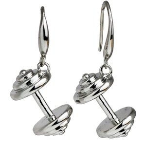 Boucles d'Oreilles Pendantes Créatives en Forme d'Haltère pour Femmes Alliage Électroplaqué Boucles d'Oreilles à Crochet Bijoux