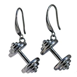 Boucles d'Oreilles Pendantes Haltère en Alliage pour Passionnés de Fitness Gym Bijoux Femme Mode Sportive Personnalisée Cadeau