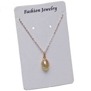 3D American football pendant necklace in gold finish with delicate chain for sports fans
