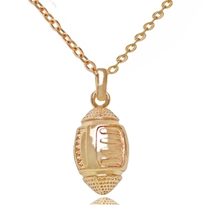 3D American Football Anhänger Halskette Für Damen Kupfer Gold Silber Plattiert Sport Stil Mode Schmuck Fußball Charme Kette