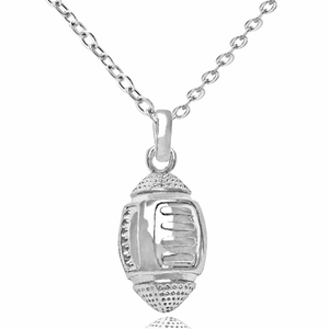 Women American Football Pendant Necklace Copper Electroplated Vintage Sport Rugby Necklace Jewelry Gold Silver Accessory
