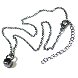 Fitness Kettlebell Anhänger Halskette in Gunmetal Schwarz mit verstellbarer Kette