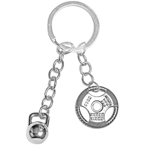 Porte-clés de Fitness en Métal Haltère Kettlebell Pendentif Pour Amoureux du Sport Style Sportif Porte-clés Anneau de Clé Cadeau