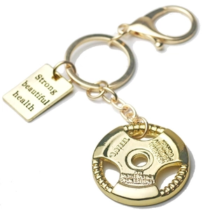Edelstahl Fitness Schlüsselanhänger Motivierende Hantelscheibe Anhänger Strong Beautiful Health Gym Schmuck Geschenk Für Herren Damen