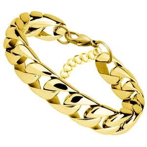 Detail of 3.2mm gold stainless steel curb chain with lobster clasp and extender