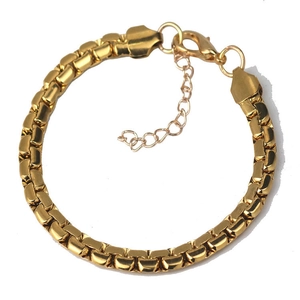 Hip Hop Stainless Steel Box Chain Bracelet And Necklace For Men Gold Silver Plated Venetian Link Chain Minimalist Jewelry