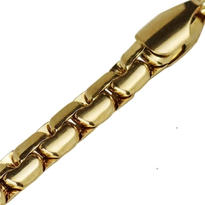 Collier chaîne box en acier inoxydable doré poli pour hommes avec une finition brillante