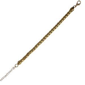 Men's gold-plated stainless steel box chain bracelet with adjustable lobster clasp closure