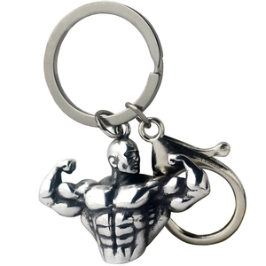 Portachiavi in Metallo Uomo Muscoloso Creativo Gym Bodybuilder Portachiavi Fitness Tema Accessorio Chiave Auto Pendente Regalo per Uomini