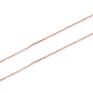 Golden 304 stainless steel O-chain necklace with polished rose gold finish links