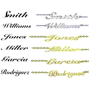 Custom cursive name bracelets in gold and silver finish with fine chain details