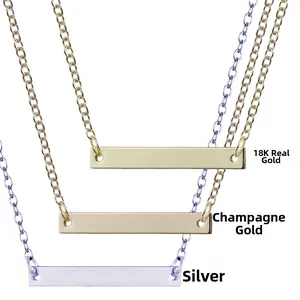 Minimalist rectangular bar pendants shown in gold, champagne, and silver finishes