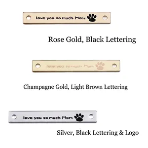 Vertical bar necklaces in rose gold, gold, and silver with Mother's Day engraving