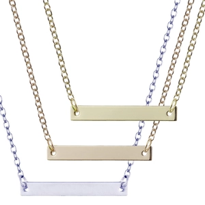Collana con Pendente a Barra in Acciaio Inossidabile Minimalista Gioielli in Metallo Semplice per Donna Uomo Regalo Quotidiano