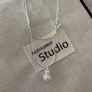 925 Sterling Silver Double Layer Necklace For Women Retro Wu Lou Gourd Pendant Bead Snake Chain Knot Design Choker