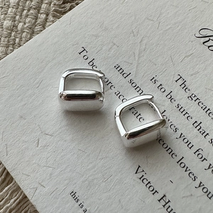 925 Argent Sterling Carré Boucles d'Oreilles Dormeuses Créoles Géométriques Simples Pour Femmes Bijoux De Mode Vintage