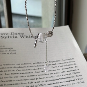 S925 Sterling Silver Retro Snowflake Ghost Pendant Necklace For Women Niche Design Irregular Beaded Silver Nuggets Jewelry