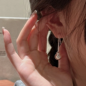 Boucles d'oreilles pendantes minimalistes en argent sterling S925 avec finition polie