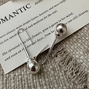 Boucles d'oreilles boules en argent sterling S925 avec surface polie effet miroir