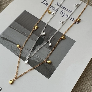 Collier Pendentif Goutte d'eau en Argent Sterling S925 Minimaliste pour Femme Chaîne Irrégulière Géométrique Simple Bijoux Élégants