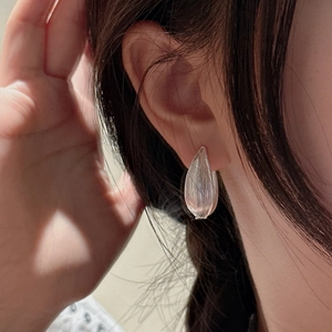 Elegant S925 sterling silver drop earrings with brushed texture in a minimalist design