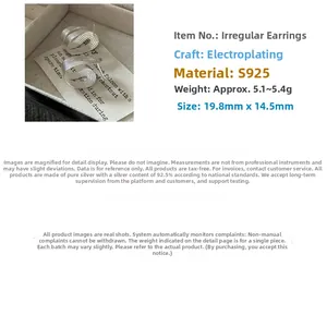 Detail view of S925 sterling silver earrings with irregular spiral texture and brushed finish