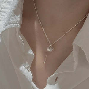 S925 sterling silver persimmon pumpkin pendant Y-shaped necklace for women minimalist look