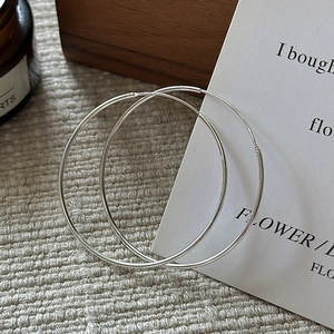 Minimalist S925 sterling silver hoop earrings with a polished finish and thin circular design