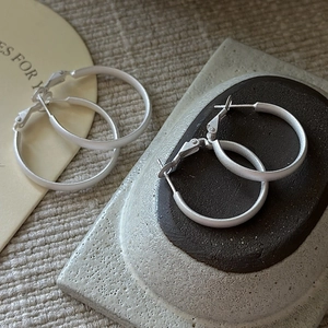 Minimalist 925 Sterling Silver Hoop Earrings For Women Retro Matte Frosted Round Earrings Elegant Korean Style Daily Jewelry