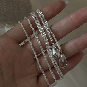 S925 Sterling Silver Teardrop Pendant Necklace For Women Vintage Sparkling Long Y-Shaped Sweater Chain Elegant Jewelry Gift